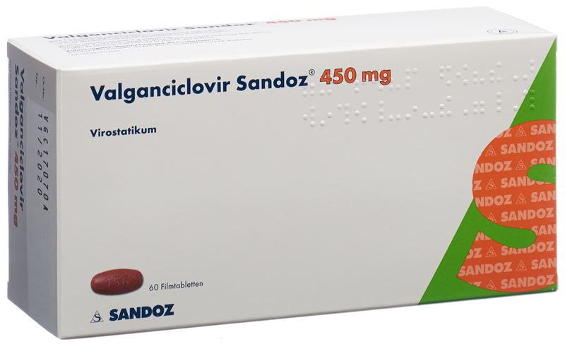 Valganciclovir Sandoz cpr pell 450 mg 60 pce Valganciclovir Sandoz cpr pell 450 mg 60 pce