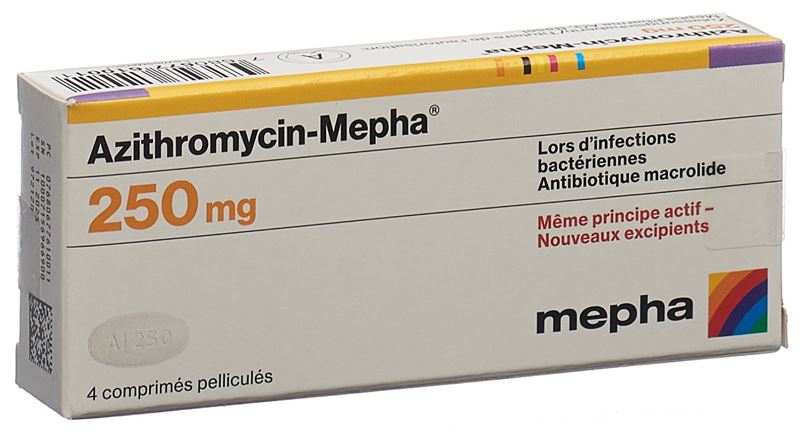 Azithromycin-Mepha cpr pell 250 mg 4 pce