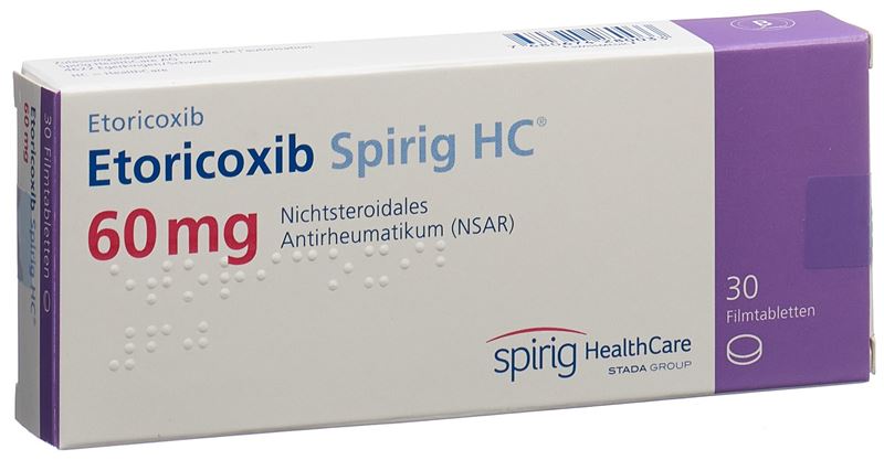 Etoricoxibe Spirig HC cpr pell 60 mg 30 pce