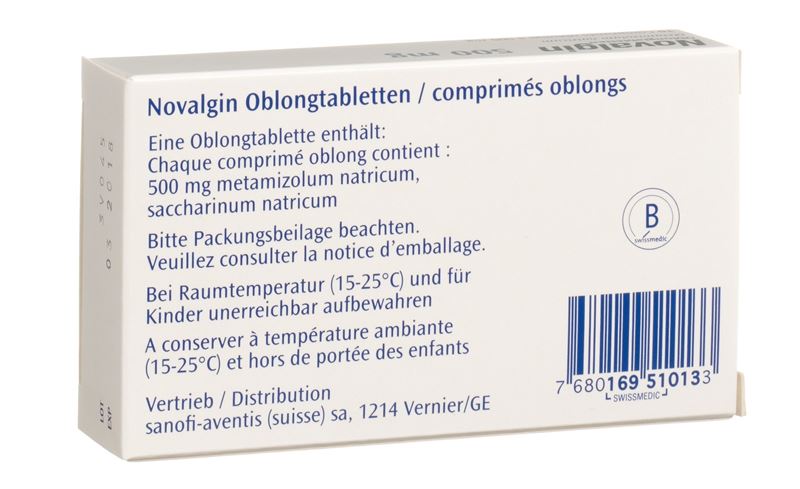 Novalgin Filmtabl 500 mg 10 Stk Novalgin Filmtabl 500 mg 10 Stk