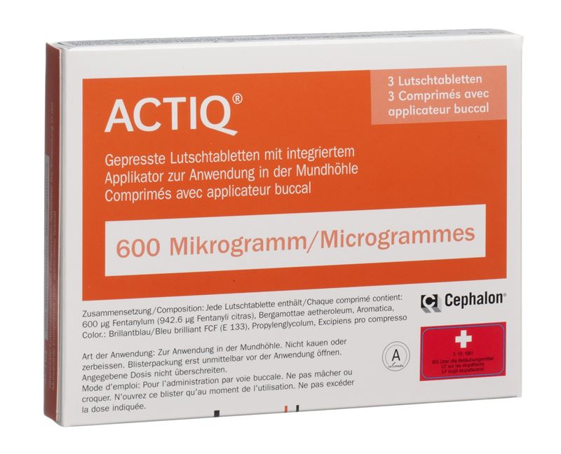 Actiq comprimés buccaux 600 mcg avec applicateur intégré 3 pce