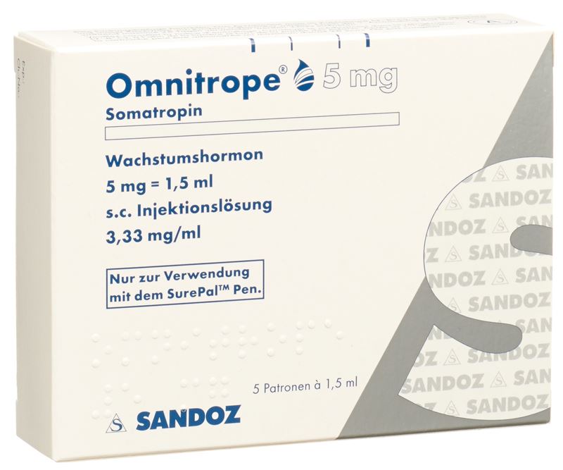 Omnitrope cartouche pour SurePal sol inj 5 mg/1.5ml 5 pce