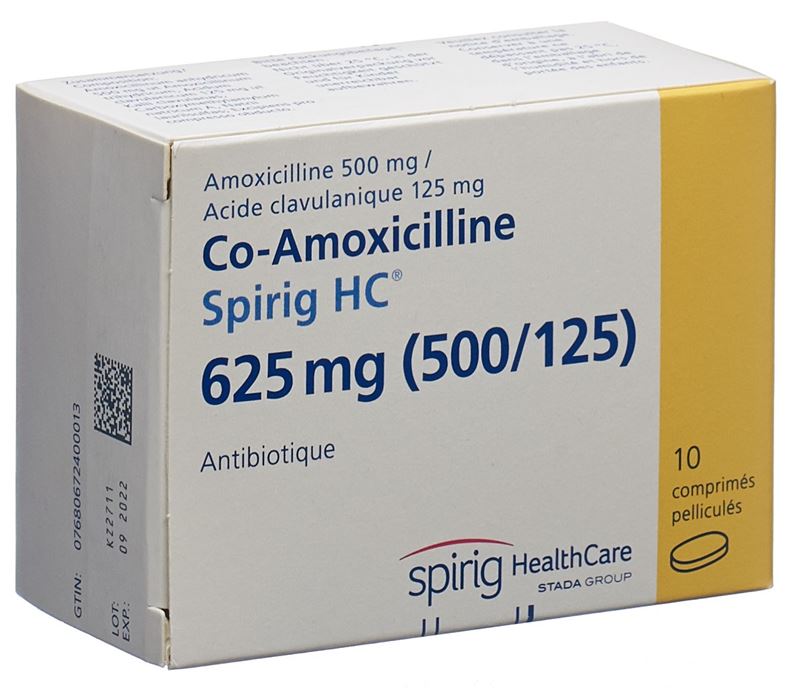 Co-Amoxicilline Spirig HC cpr pell 625 mg 10 pce