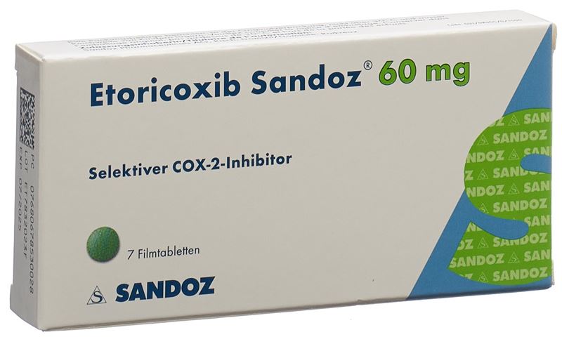 Etoricoxib Sandoz cpr pell 60 mg 7 pce