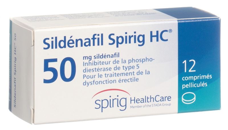 Sildénafil Spirig HC cpr pell 50 mg 12 pce