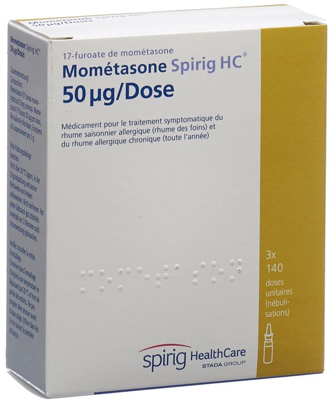 Mométasone Spirig HC spray nasal 0.05 mg/dose 3 fl 140 dos