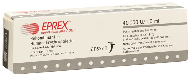 Eprex sol inj 40000 UI/ml avec système de sécurité (Protecs) ser pré 1 ml