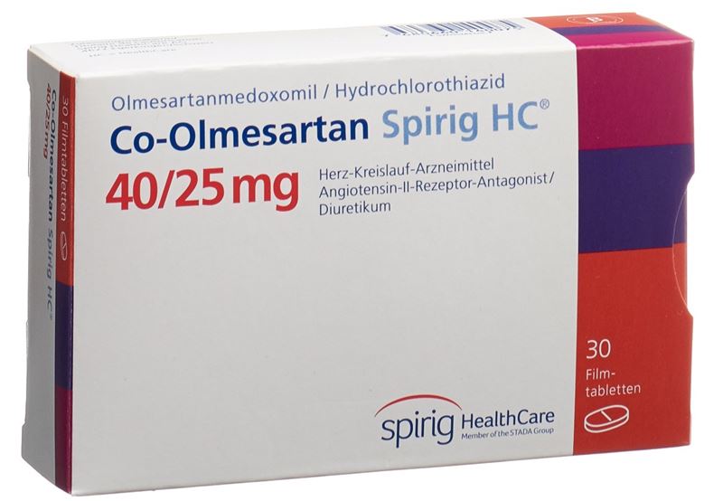 Co-Olmésartan Spirig HC cpr pell 40 mg/25 mg 30 pce Co-Olmésartan Spirig HC cpr pell 40 mg/25 mg 30 pce
