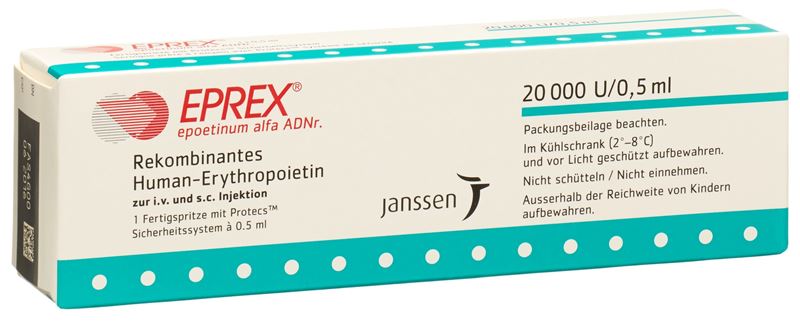 Eprex sol inj 20000 UI/0.5ml avec système de sécurité (Protecs) ser pré 0.5 ml