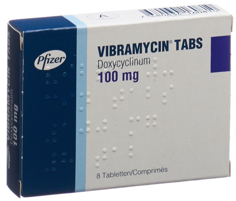 Vibramycine Tabs cpr 100 mg 8 pce