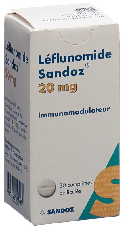 Léflunomide Sandoz cpr pell 20 mg bte 30 pce