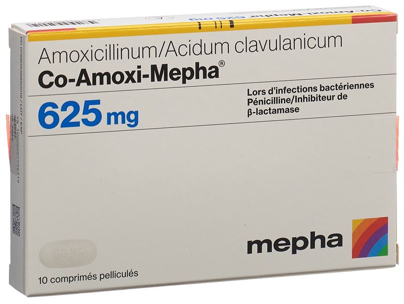Co-Amoxi-Mepha cpr pell 625 mg 10 pce Co-Amoxi-Mepha cpr pell 625 mg 10 pce
