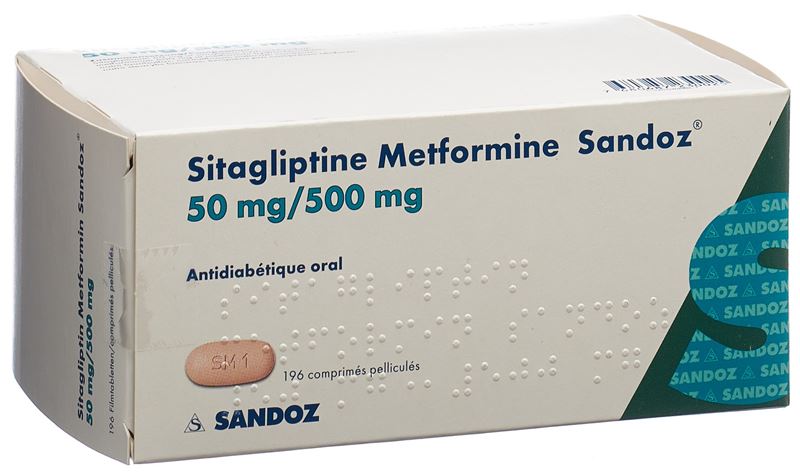 Sitagliptin Metformin Sandoz Filmtabl 50mg/500mg 196 Stk Sitagliptin Metformin Sandoz Filmtabl 50mg/500mg 196 Stk