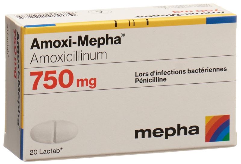 Amoxi-Mepha Lactab 750 mg 20 pce Amoxi-Mepha Lactab 750 mg 20 pce
