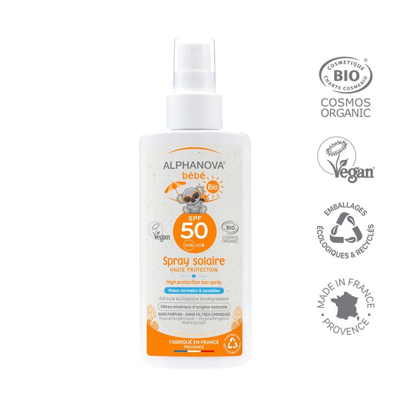 Alphanova BB lait solaire spray bio SPF50+ 125 g