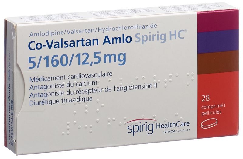 Co-Valsartan Amlo Spirig HC cpr pell 5/160/12.5mg 28 pce Co-Valsartan Amlo Spirig HC cpr pell 5/160/12.5mg 28 pce