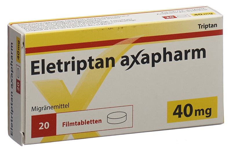 Élétriptan Axapharm cpr pell 40 mg 20 pce Élétriptan Axapharm cpr pell 40 mg 20 pce