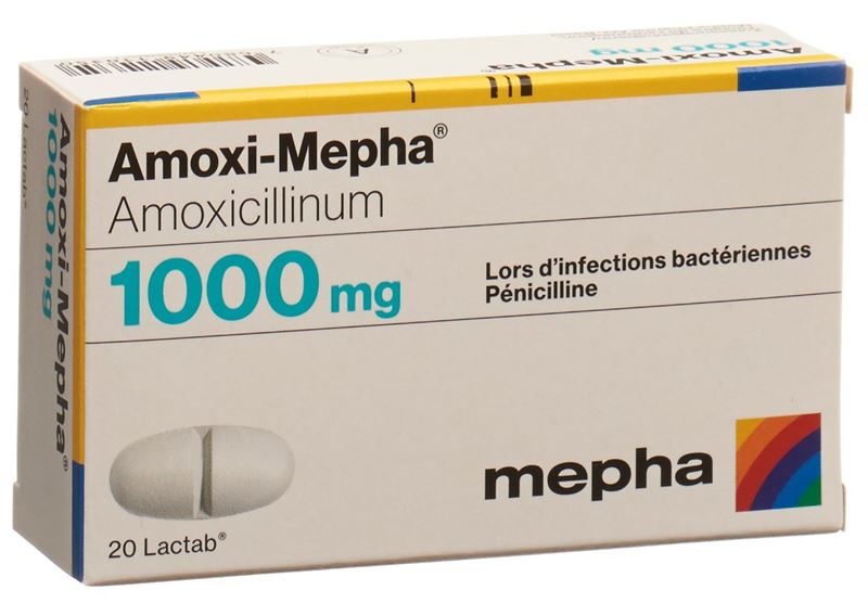 Amoxi-Mepha Lactab 1000 mg 20 pce Amoxi-Mepha Lactab 1000 mg 20 pce