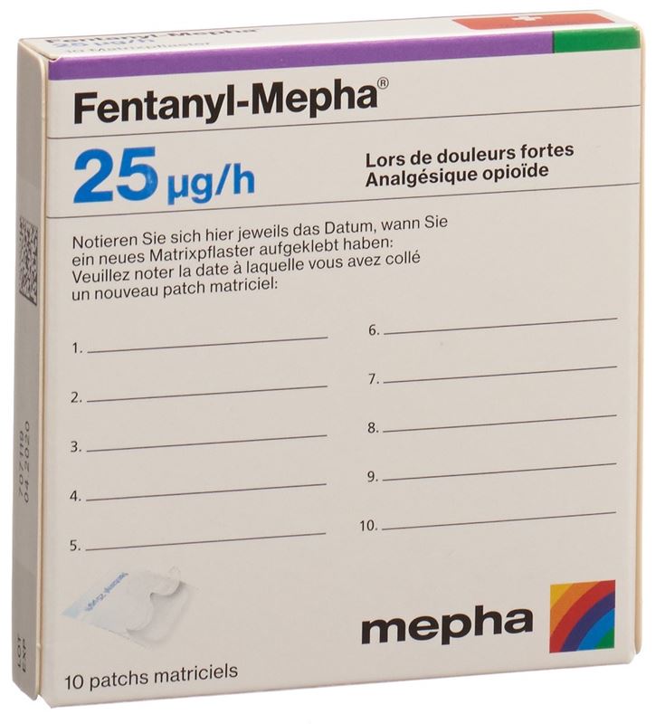 Fentanyl-Mepha Matrixpfl 25 mcg/h 10 Stk