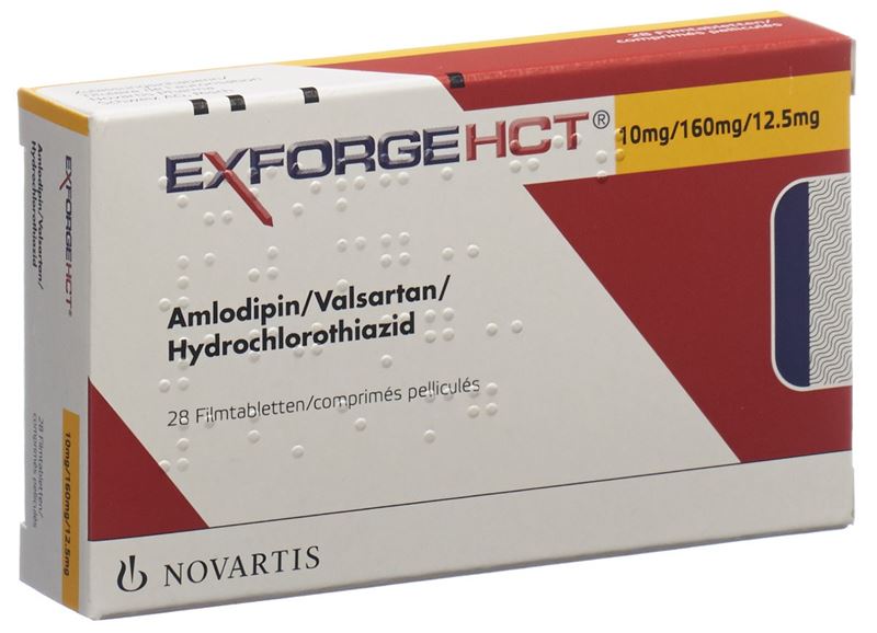 Exforge HCT cpr pell 10mg/160mg/12.5mg 28 pce Exforge HCT cpr pell 10mg/160mg/12.5mg 28 pce