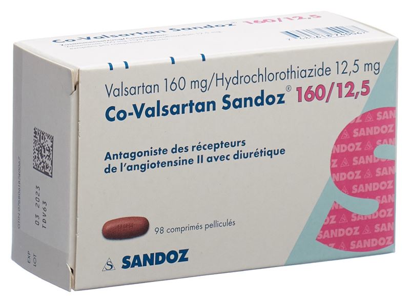 Co-Valsartan Sandoz cpr pell 160/12.5 98 pce Co-Valsartan Sandoz cpr pell 160/12.5 98 pce