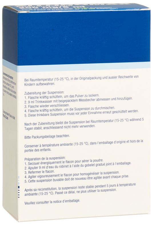 Zithromax pdr 200 mg/5ml pour la préparation d’une suspension fl 15 ml