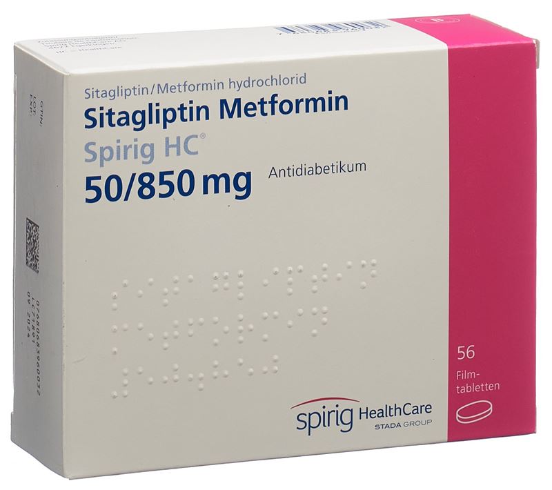Sitagliptin Metformin Spirig HC Filmtabl 50mg/850mg 56 Stk Sitagliptin Metformin Spirig HC Filmtabl 50mg/850mg 56 Stk