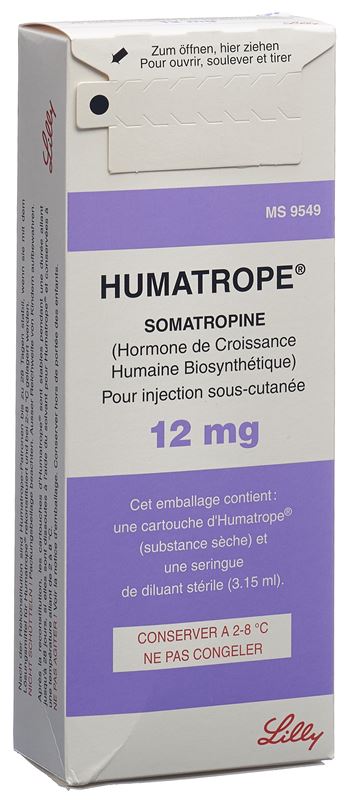Humatrope subst sèche 12 mg cum solvens amp
