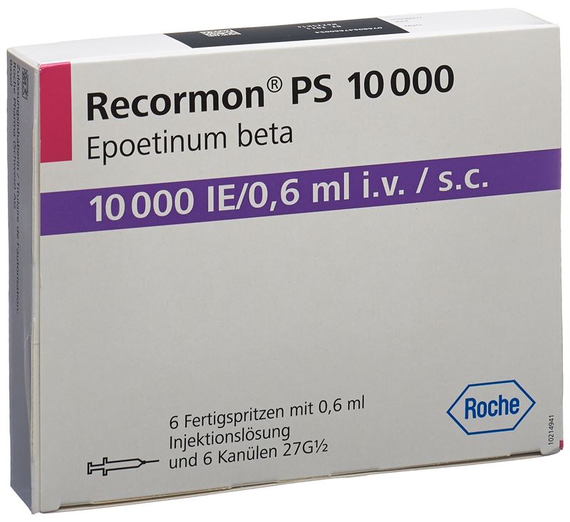 Recormon PS sol inj 10000 UI/0.6ml avec système de sécurité de protecion de l’aiguille ser pré 6 pce