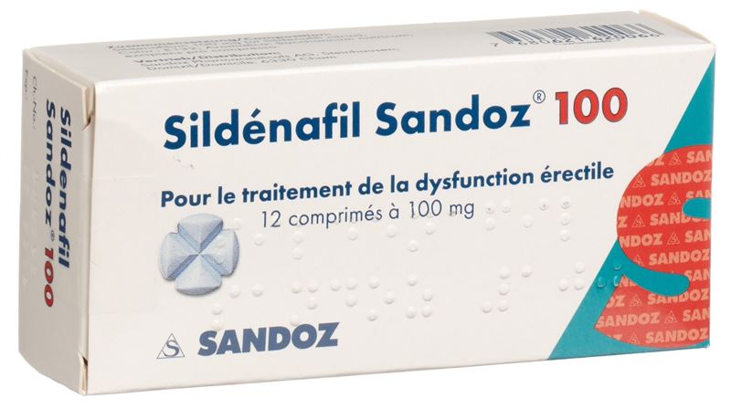 Sildénafil Sandoz cpr 100 mg 12 pce Sildénafil Sandoz cpr 100 mg 12 pce