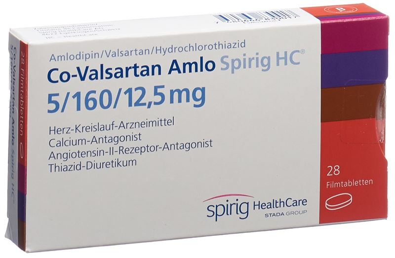 Co-Valsartan Amlo Spirig HC cpr pell 5/160/12.5mg 28 pce Co-Valsartan Amlo Spirig HC cpr pell 5/160/12.5mg 28 pce