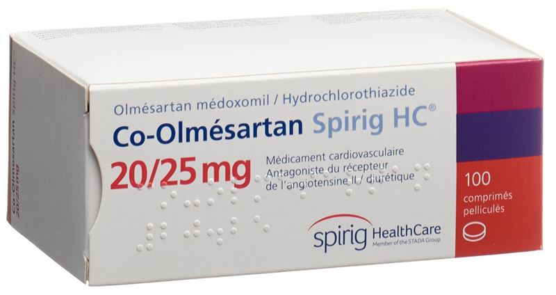 Co-Olmésartan Spirig HC cpr pell 20 mg/25 mg 100 pce Co-Olmésartan Spirig HC cpr pell 20 mg/25 mg 100 pce