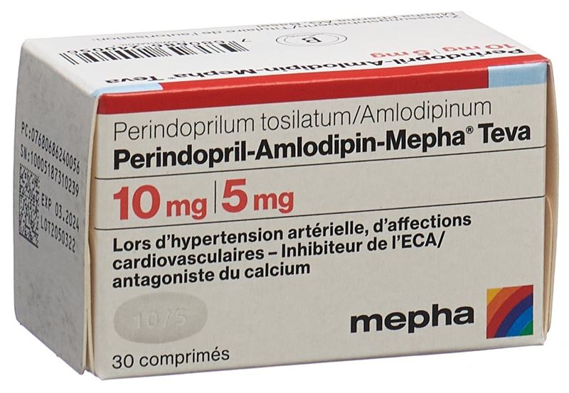 Perindopril-Amlodipin-Mepha Teva cpr 10mg/5mg bte 30 pce Perindopril-Amlodipin-Mepha Teva cpr 10mg/5mg bte 30 pce