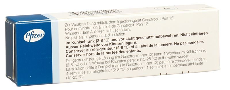 Genotropin subst sèche 12 mg avec solvant amp