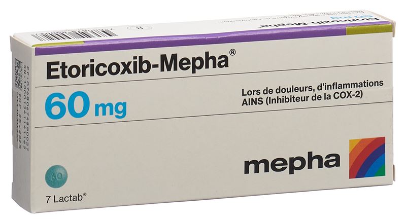 Etoricoxib-Mepha Lactab 60 mg 7 pce Etoricoxib-Mepha Lactab 60 mg 7 pce
