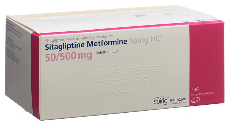 Sitagliptin Metformin Spirig HC Filmtabl 50mg/500mg 196 Stk Sitagliptin Metformin Spirig HC Filmtabl 50mg/500mg 196 Stk