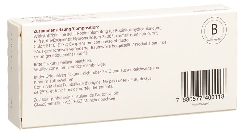 Requip-Modutab Filmtabl 4 mg 28 Stk Requip-Modutab Filmtabl 4 mg 28 Stk