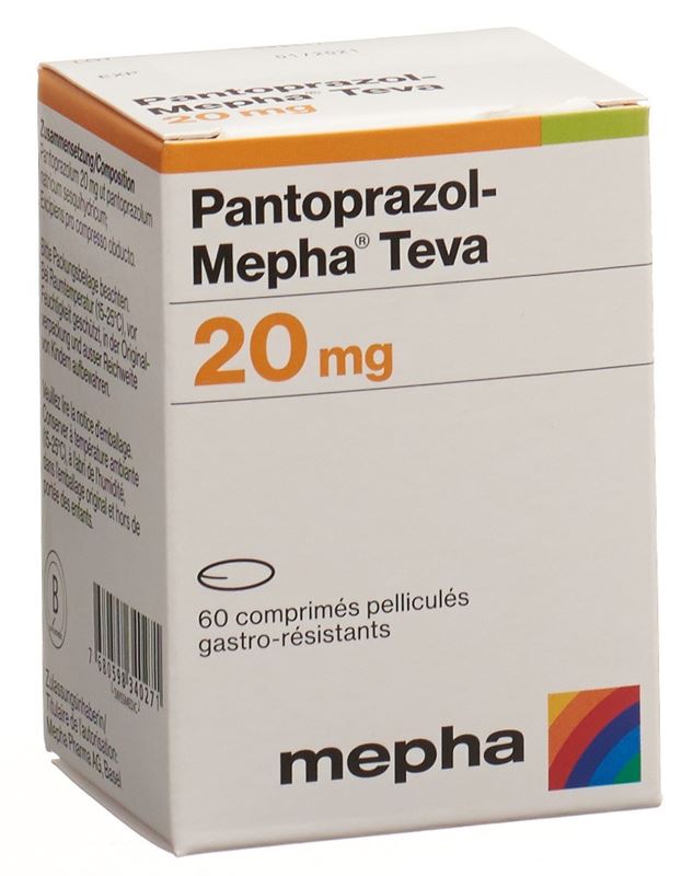 Pantoprazol-Mepha Teva cpr pell 20 mg bte 60 pce