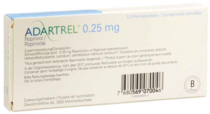 Adartrel Filmtabl 0.25 mg 12 Stk Adartrel Filmtabl 0.25 mg 12 Stk