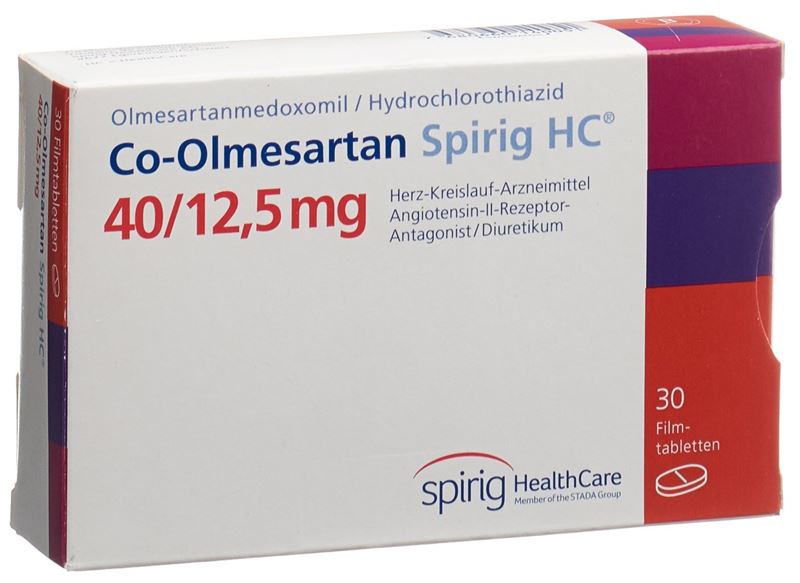 Co-Olmésartan Spirig HC cpr pell 40 mg/12.5 mg 30 pce Co-Olmésartan Spirig HC cpr pell 40 mg/12.5 mg 30 pce