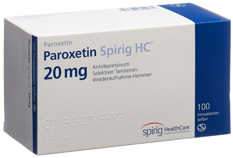 Paroxétine Spirig HC cpr pell 20 mg 100 pce Paroxétine Spirig HC cpr pell 20 mg 100 pce