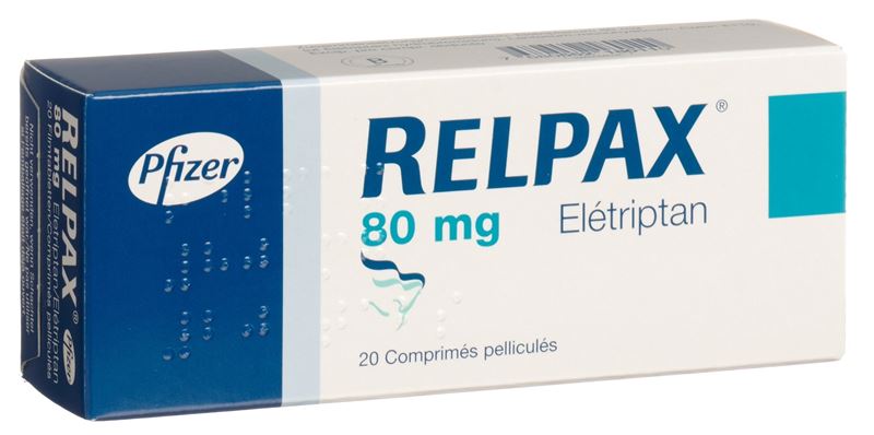 Relpax cpr pell 80 mg 20 pce Relpax cpr pell 80 mg 20 pce