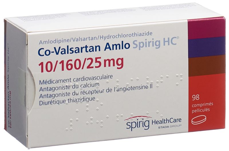 Co-Valsartan Amlo Spirig HC cpr pell 10/160/25mg 98 pce Co-Valsartan Amlo Spirig HC cpr pell 10/160/25mg 98 pce