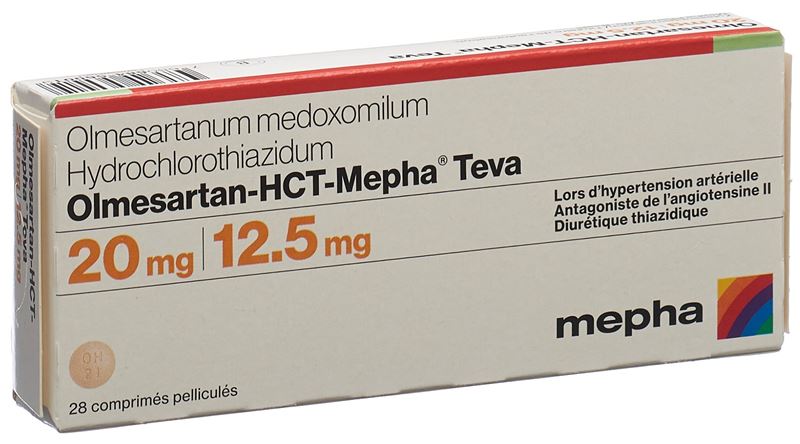 Olmesartan-HCT-Mepha Teva cpr pell 20mg/12.5mg 28 pce Olmesartan-HCT-Mepha Teva cpr pell 20mg/12.5mg 28 pce