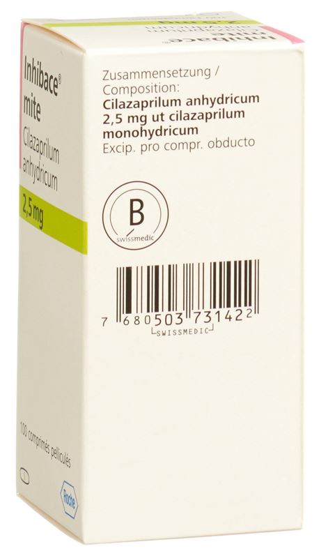 Inhibace mite cpr pell 2.5 mg fl verre 100 pce