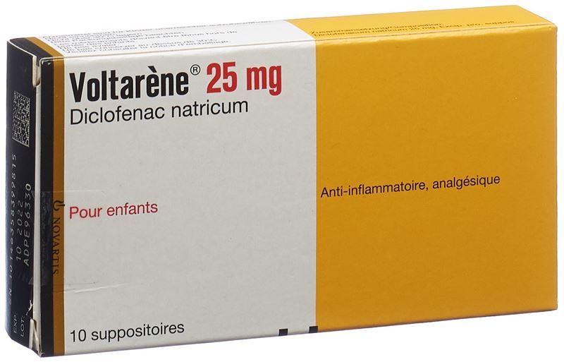 Voltarène supp 25 mg enf 10 pce Voltarène supp 25 mg enf 10 pce