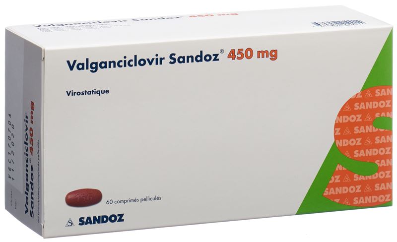 Valganciclovir Sandoz cpr pell 450 mg 60 pce Valganciclovir Sandoz cpr pell 450 mg 60 pce