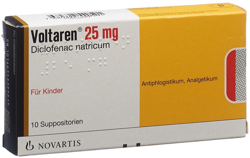 Voltarène supp 25 mg enf 10 pce Voltarène supp 25 mg enf 10 pce