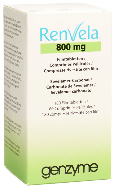 Renvela cpr pell 800 mg bte 180 pce