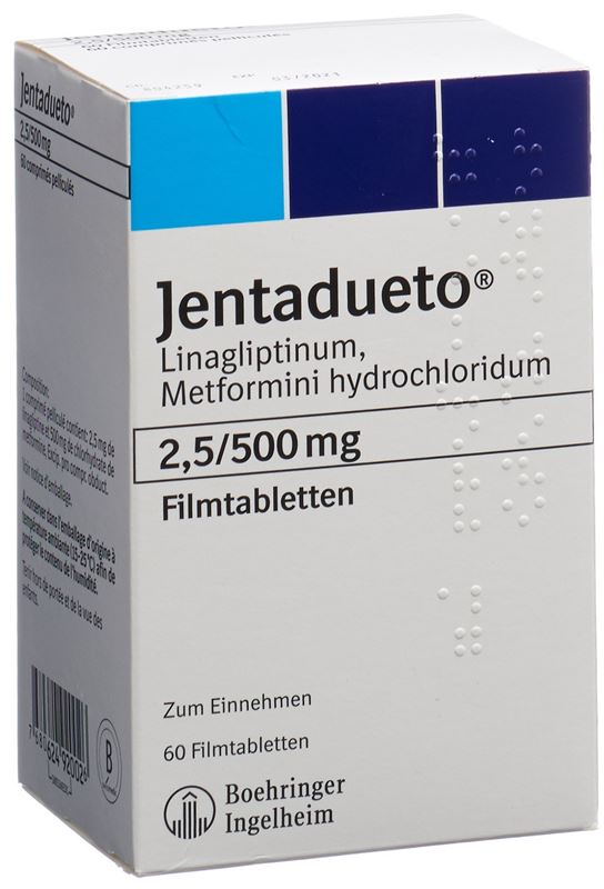 Jentadueto Filmtabl 2.5 mg/500 mg 60 Stk Jentadueto Filmtabl 2.5 mg/500 mg 60 Stk